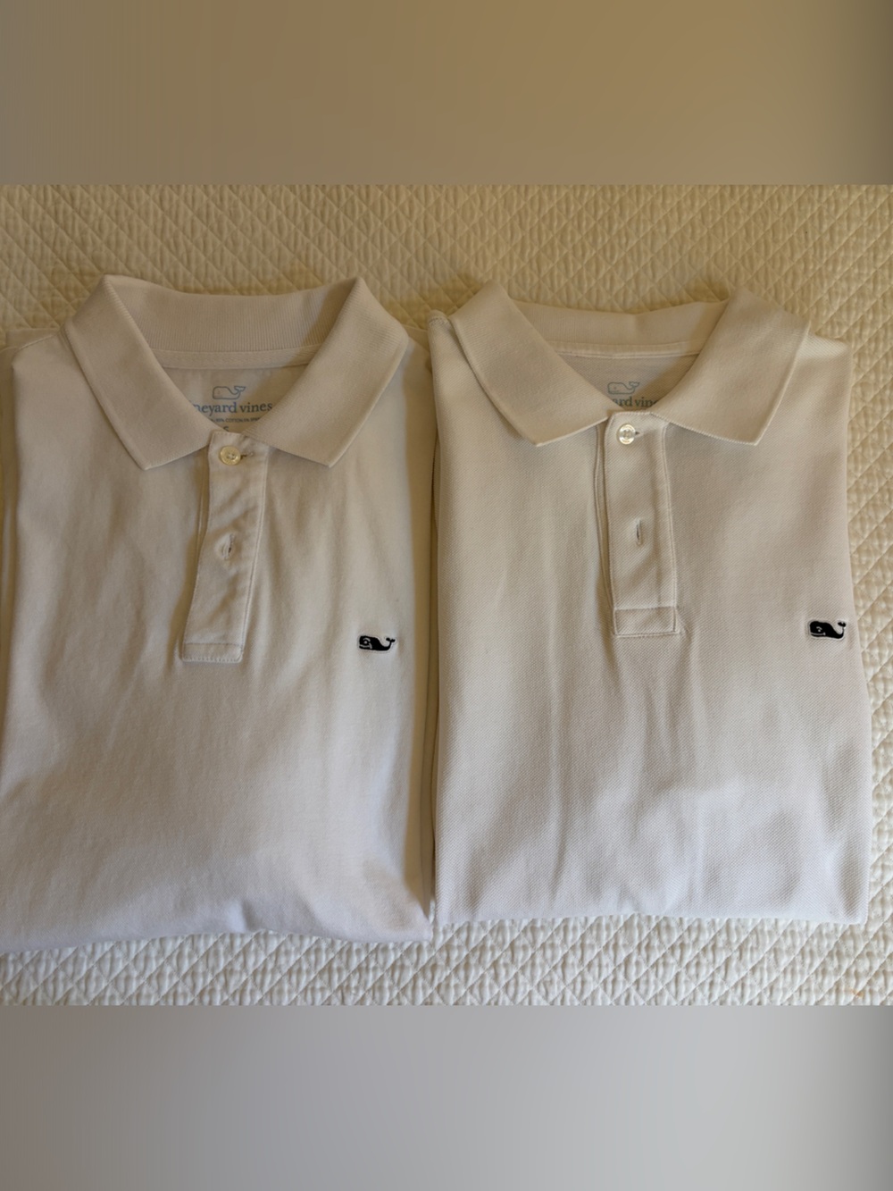 Vineyard Vines White Button-Down Polo with Whale Logo